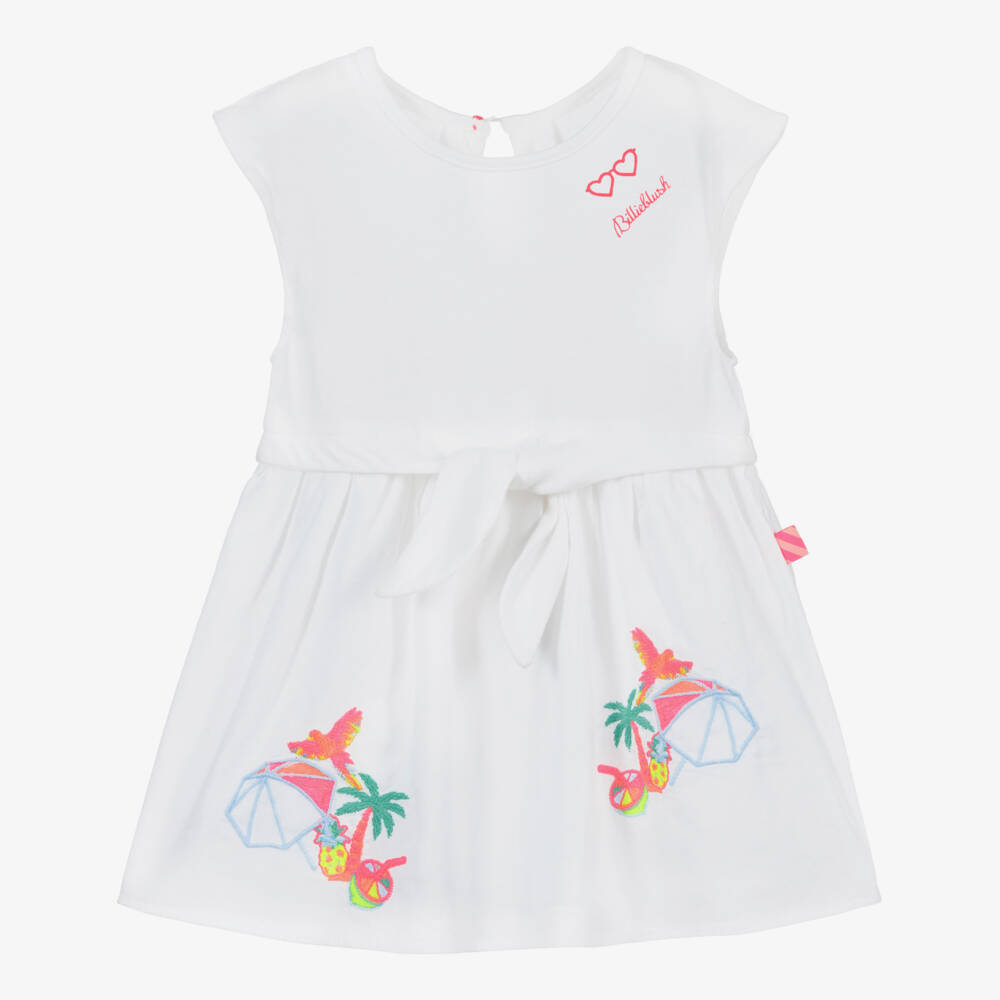 Billieblush-Белое хлопковое платье для девочек | Childrensalon Outlet