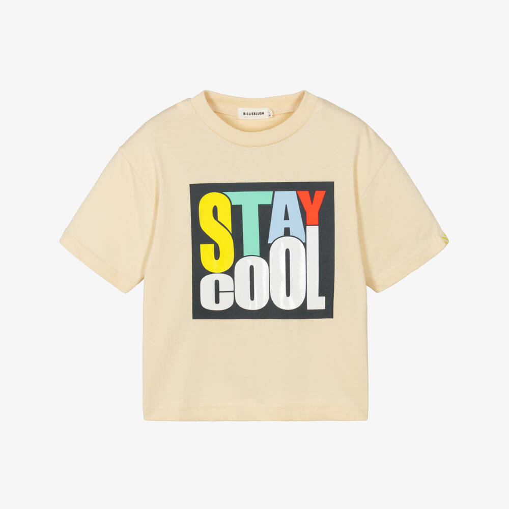 Billieblush-Beige Print T-shirt | Childrensalon Outlet