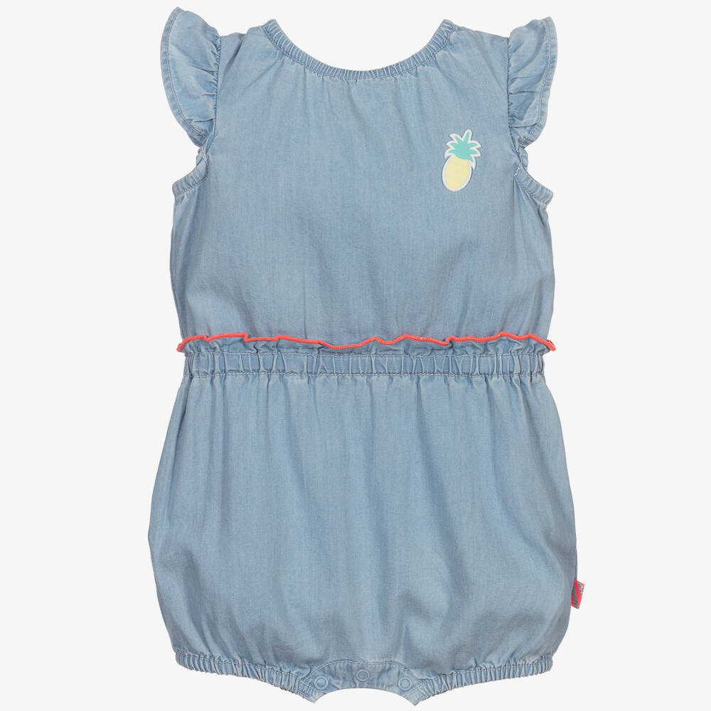 Billieblush-Blue Chambray Baby Shortie | Childrensalon Outlet