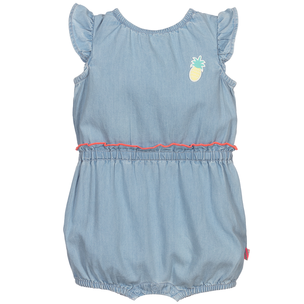 Billieblush - Blue Chambray Baby Shortie | Childrensalon