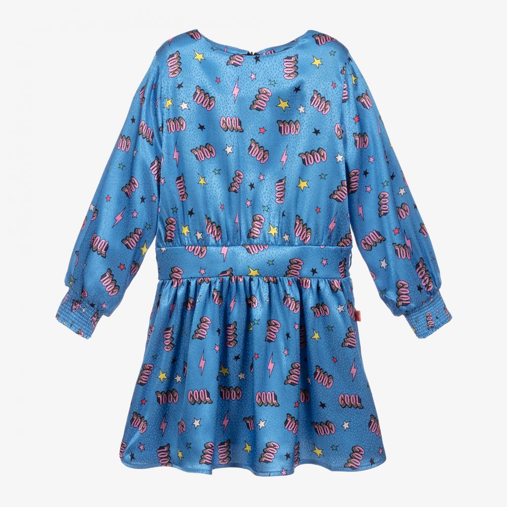 Billieblush - Синее платье со сплошным принтом Cool | Childrensalon