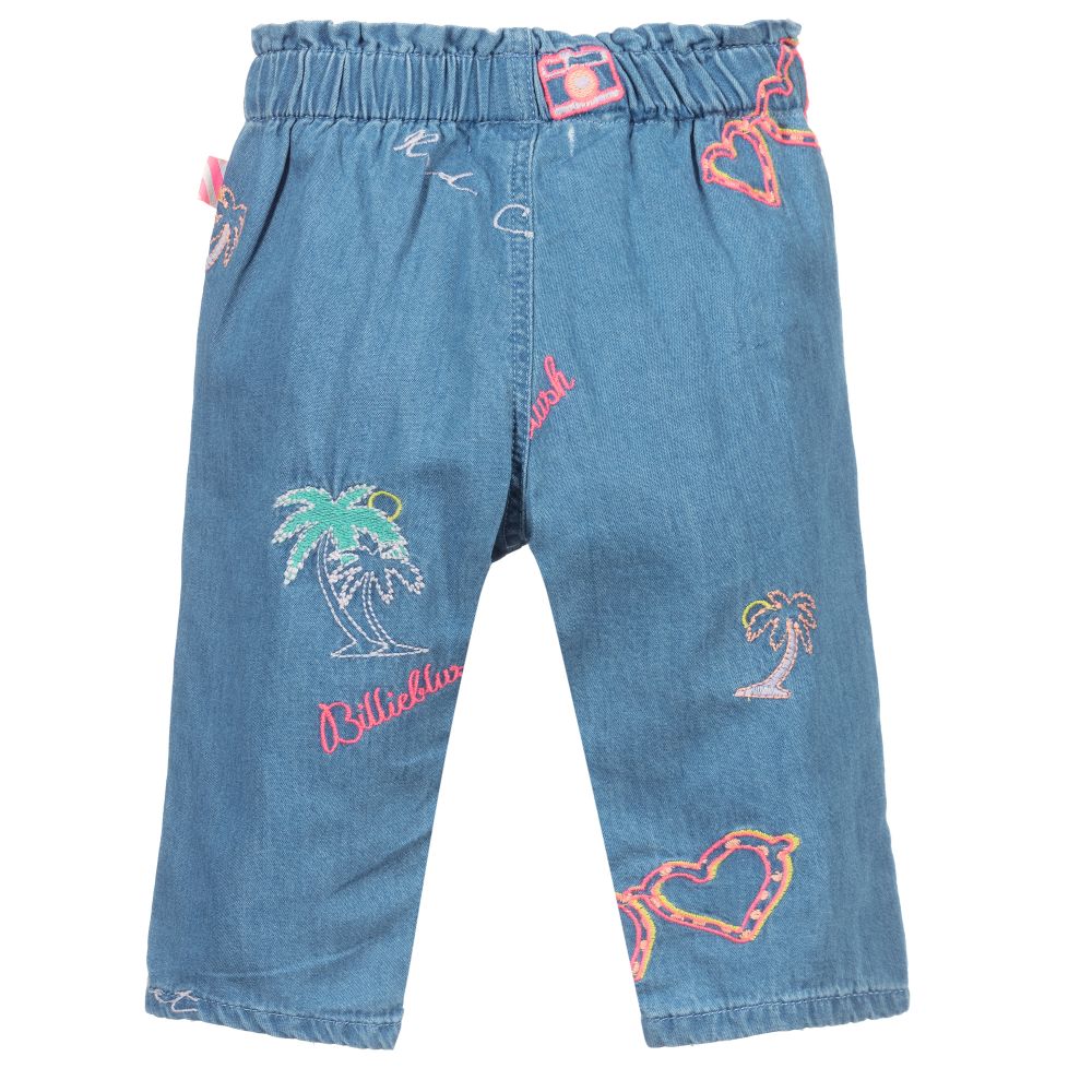 Billieblush-Синие брюки из хлопкового шамбре | Childrensalon Outlet