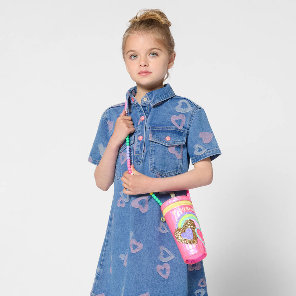 Billieblush-Blue Denim Heart Dress | Childrensalon Outlet
