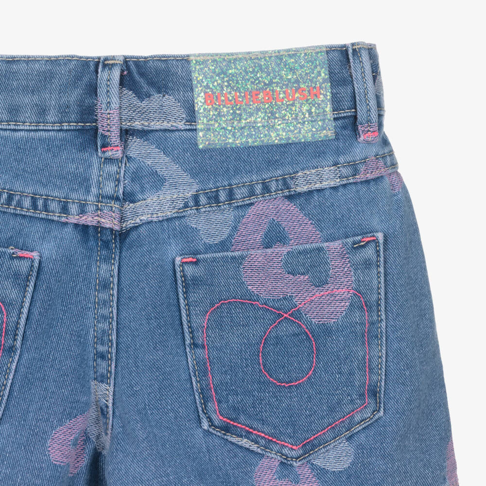 Billieblush-Джинсовые шорты с сердечками синие | Childrensalon Outlet