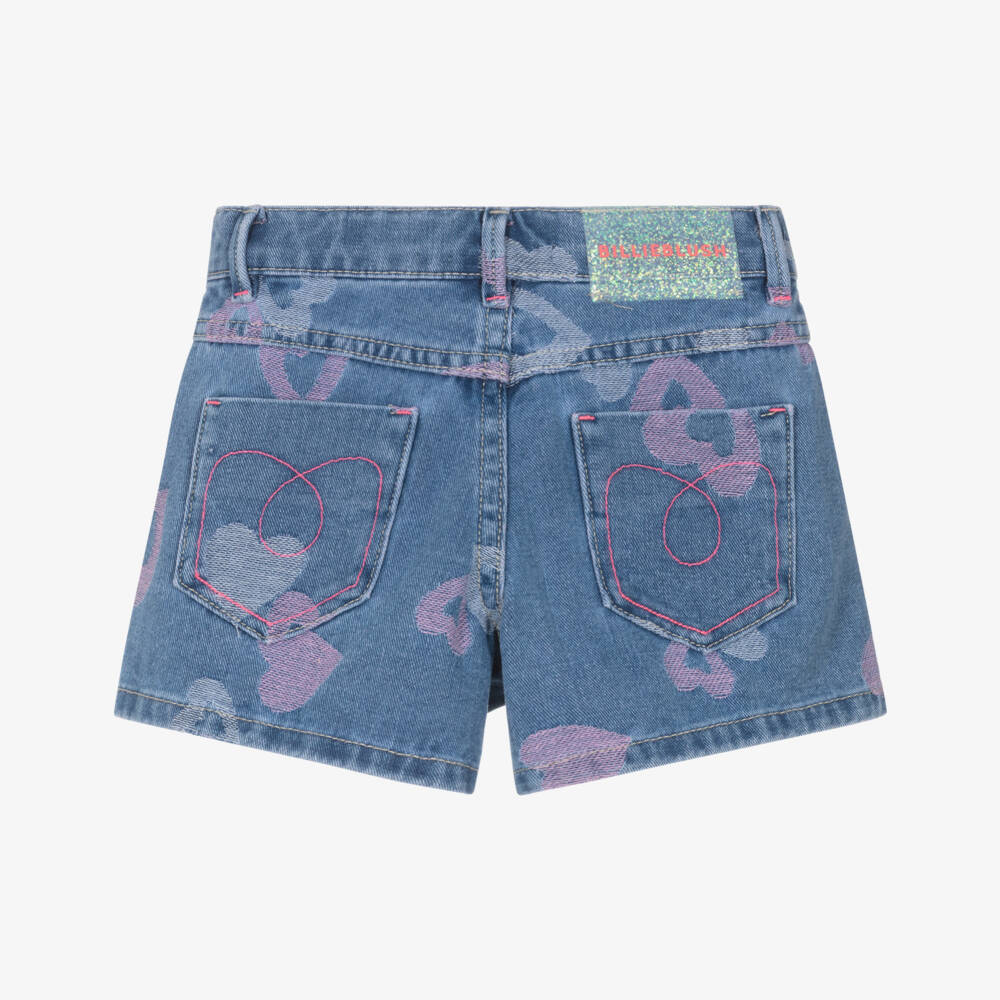 Billieblush-Джинсовые шорты с сердечками синие | Childrensalon Outlet