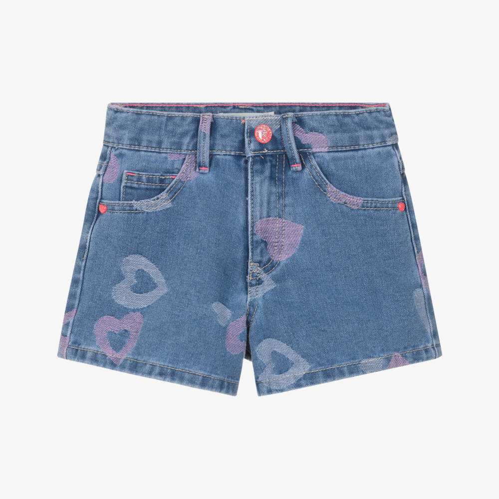 Billieblush-Джинсовые шорты с сердечками синие | Childrensalon Outlet