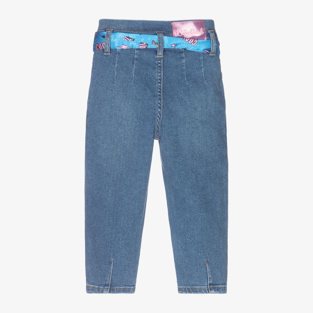 Billieblush-Blue Denim Jeans & Belt | Childrensalon Outlet