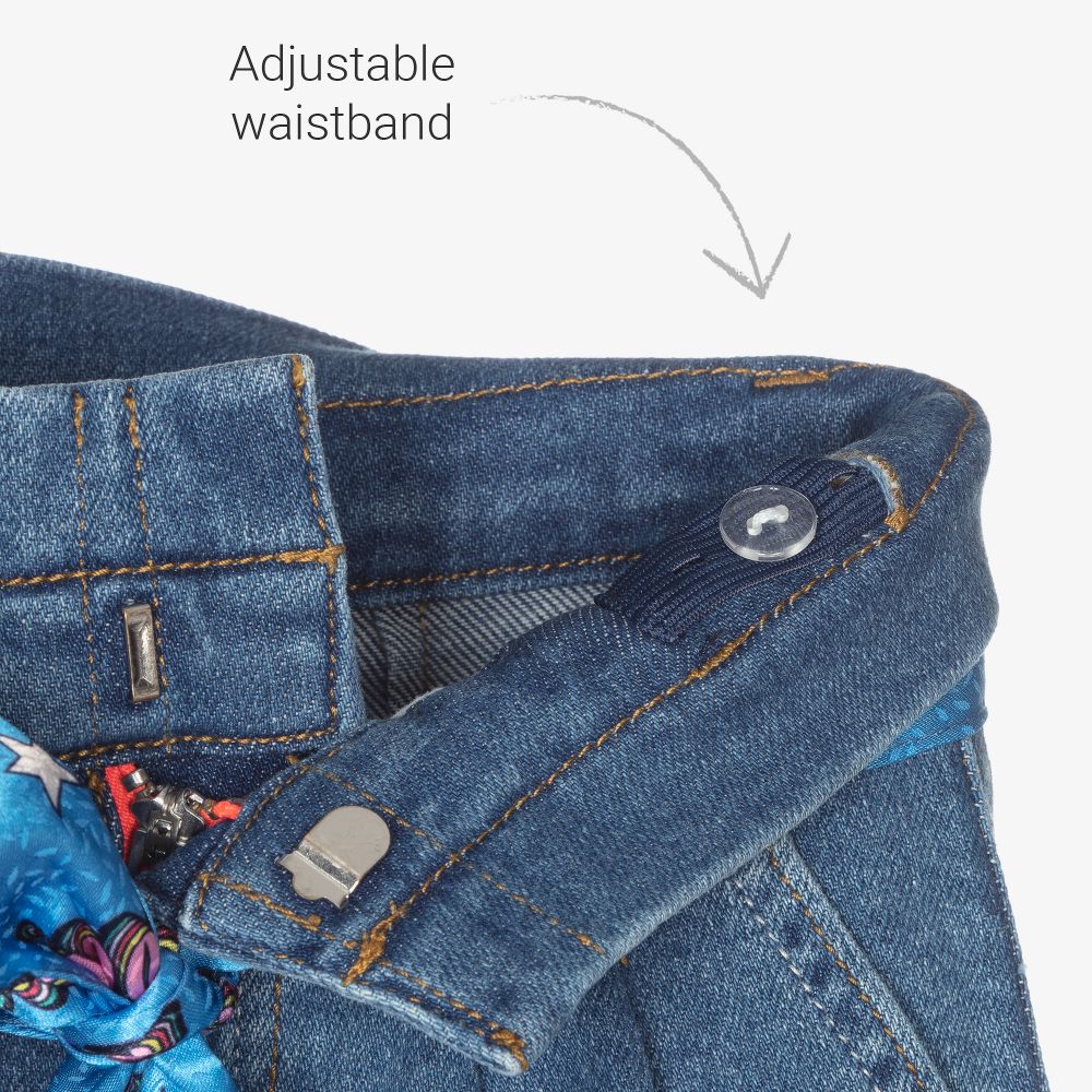 Billieblush-Blue Denim Jeans & Belt | Childrensalon Outlet