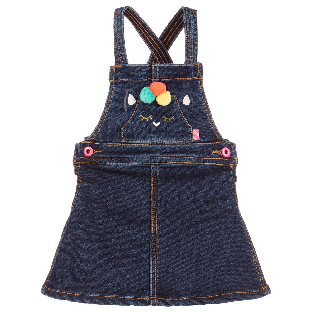 blue denim pinafore dress