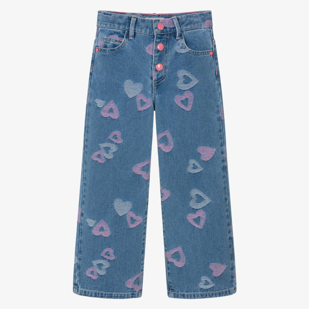 Billieblush-Blue Heart Print Jeans | Childrensalon Outlet