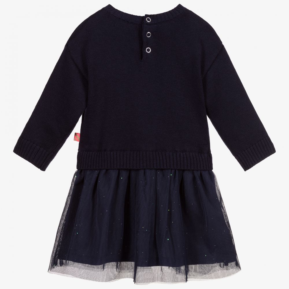 Billieblush-Blue Knitted & Tulle Dress | Childrensalon Outlet