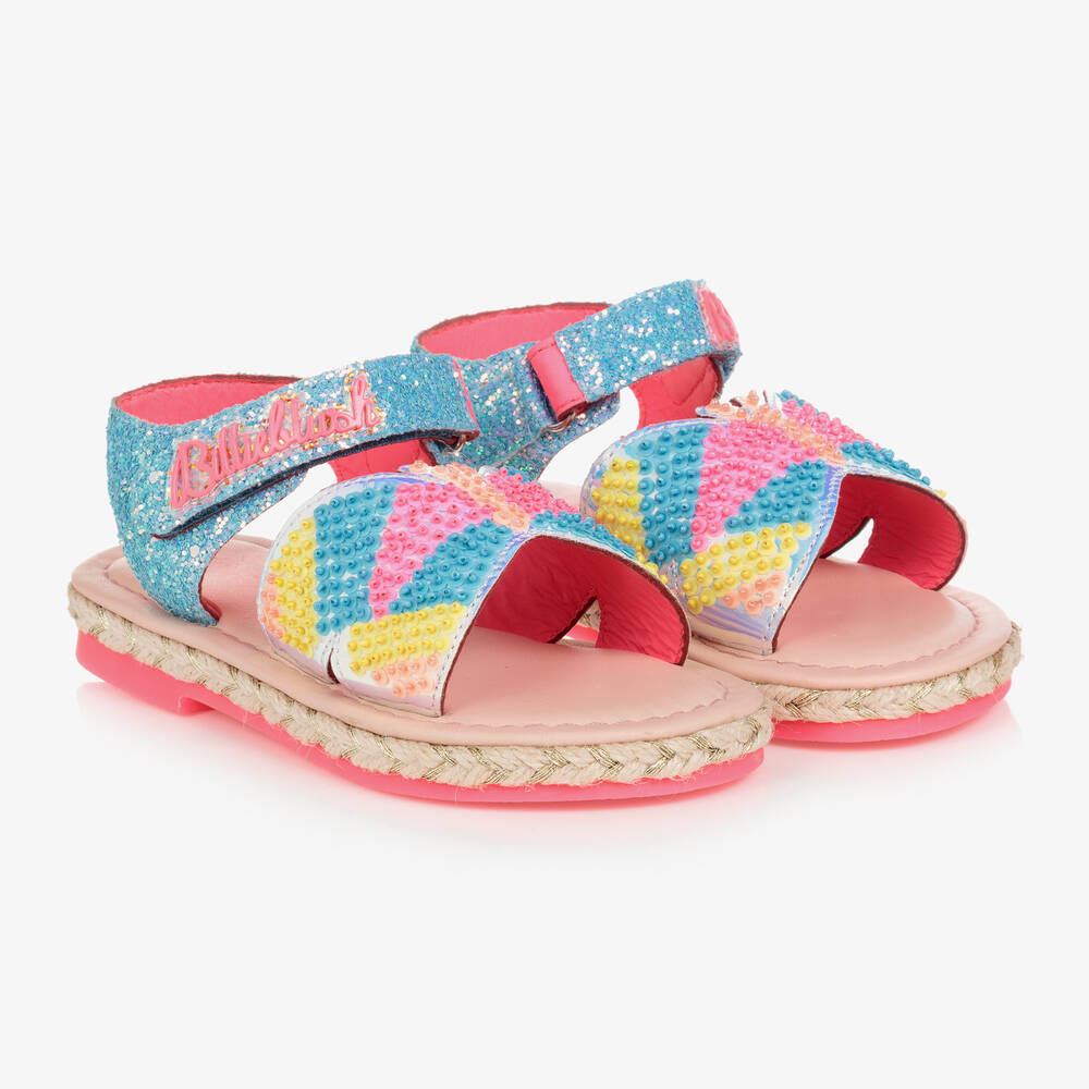 Billieblush Blue Pink Butterfly Espadrille Sandals