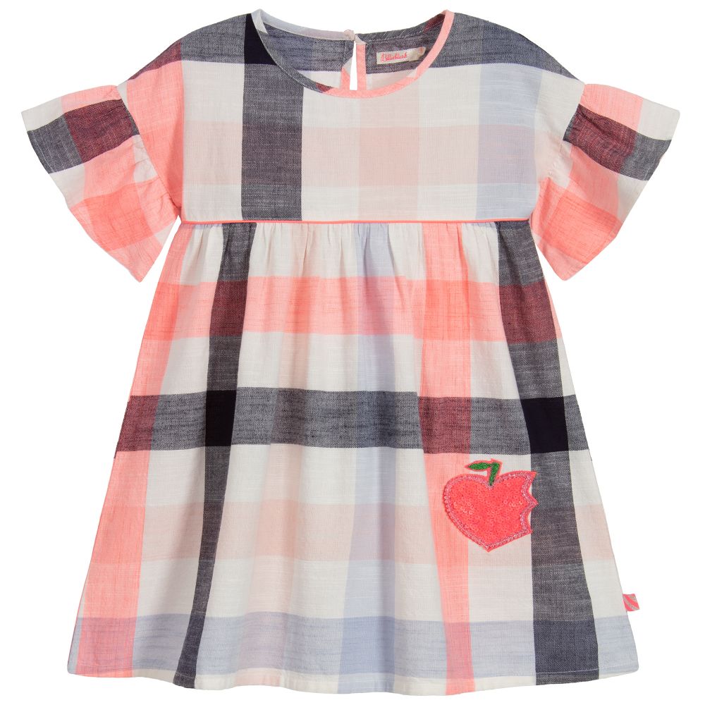 Billieblush - Blue & Pink Check Cotton Dress | Childrensalon