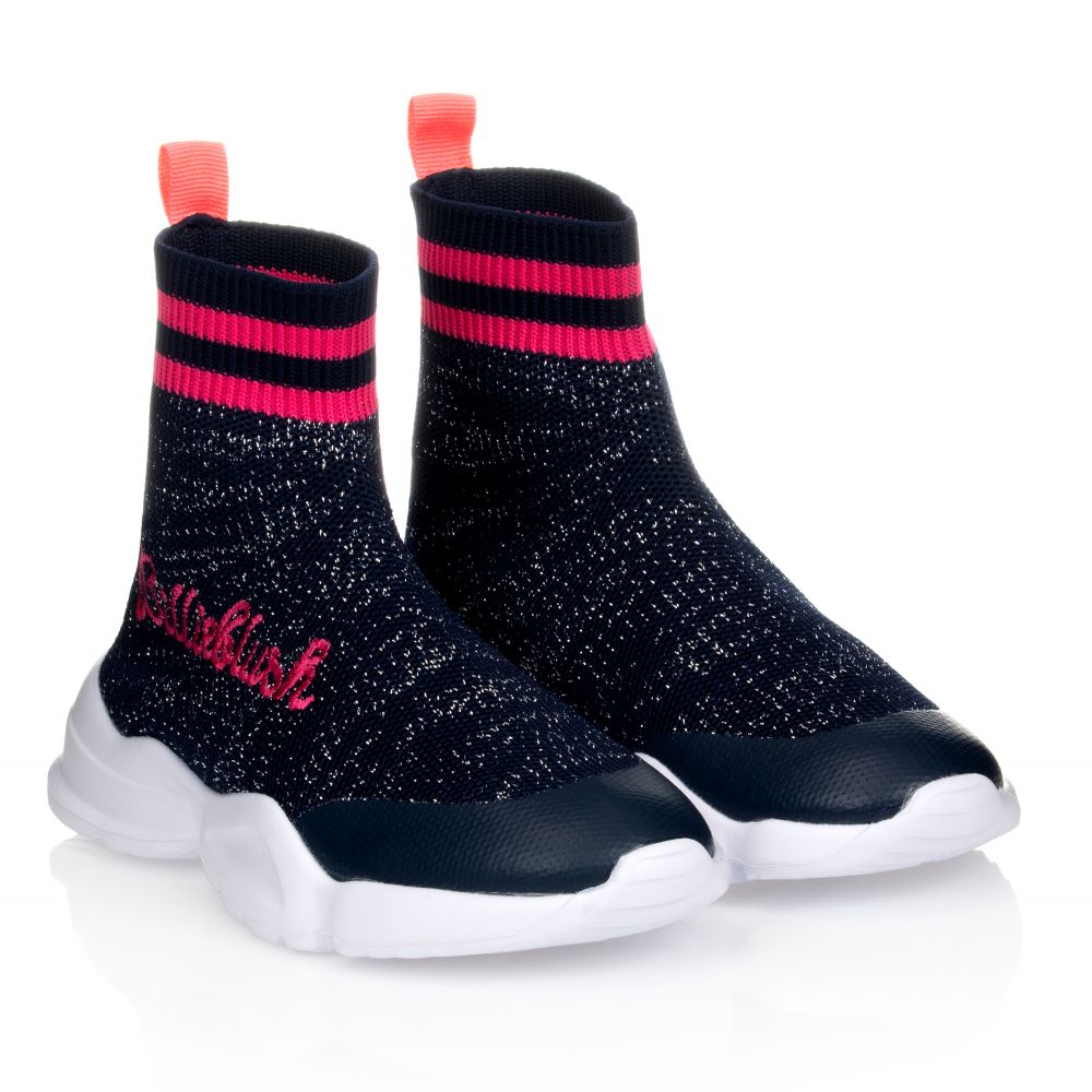 Billieblush - Blue & Pink Knitted Sock Shoes | Childrensalon