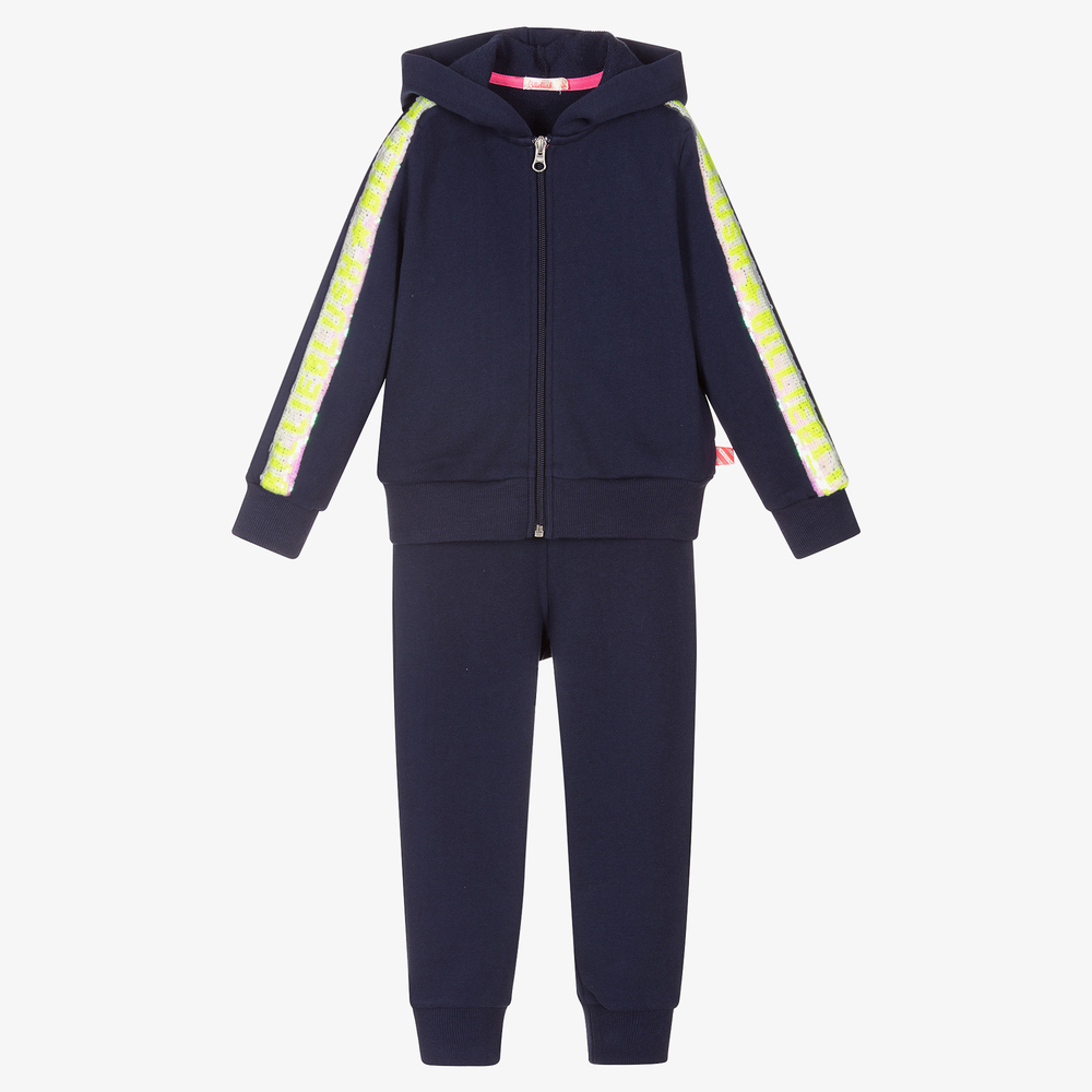 Billieblush - Blue Sequin Logo Tracksuit | Childrensalon