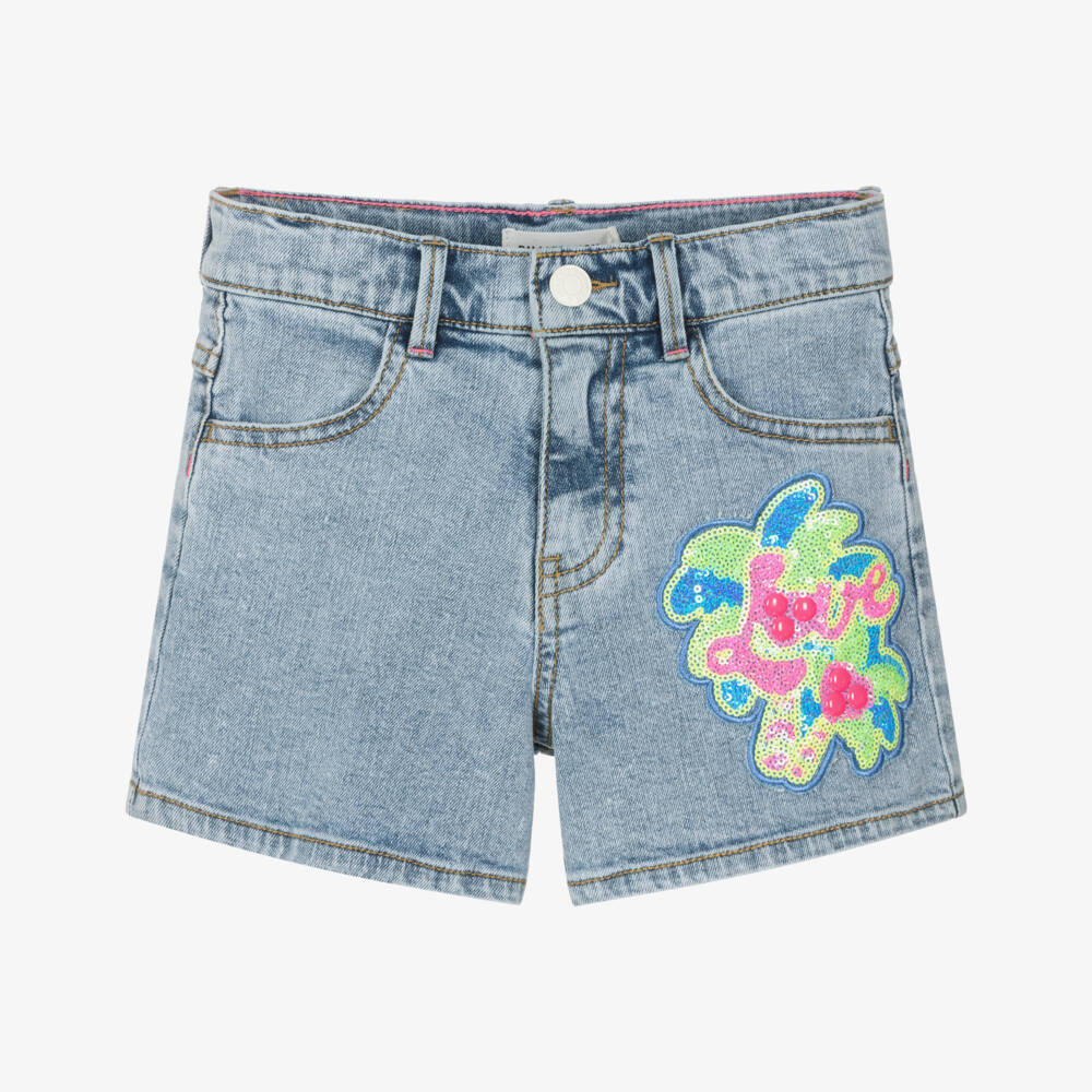 Billieblush-Синие шорты с пайетками Love для девочек | Childrensalon Outlet