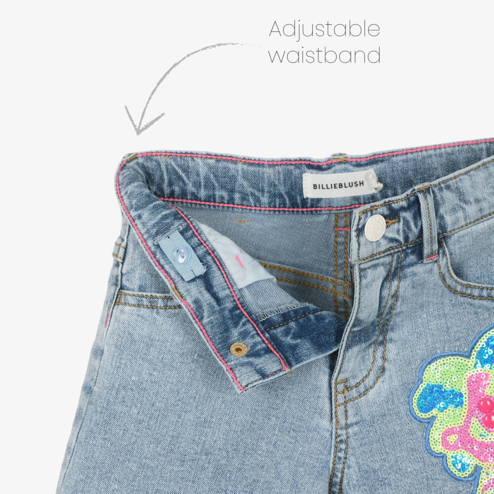 Billieblush-Синие шорты с пайетками Love для девочек | Childrensalon Outlet