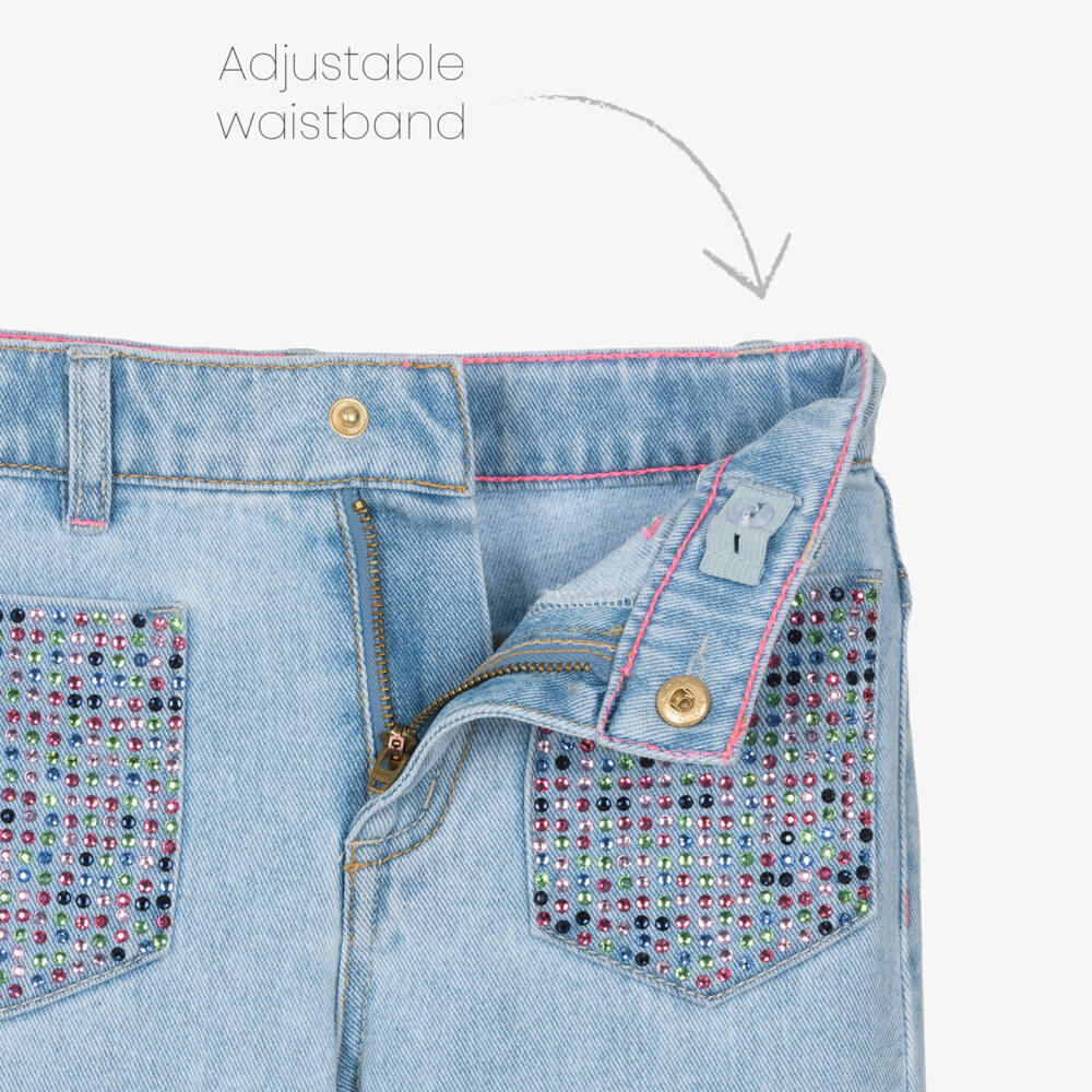 Billieblush-Джинсы синие с карманами с пайетками для девочек | Childrensalon Outlet
