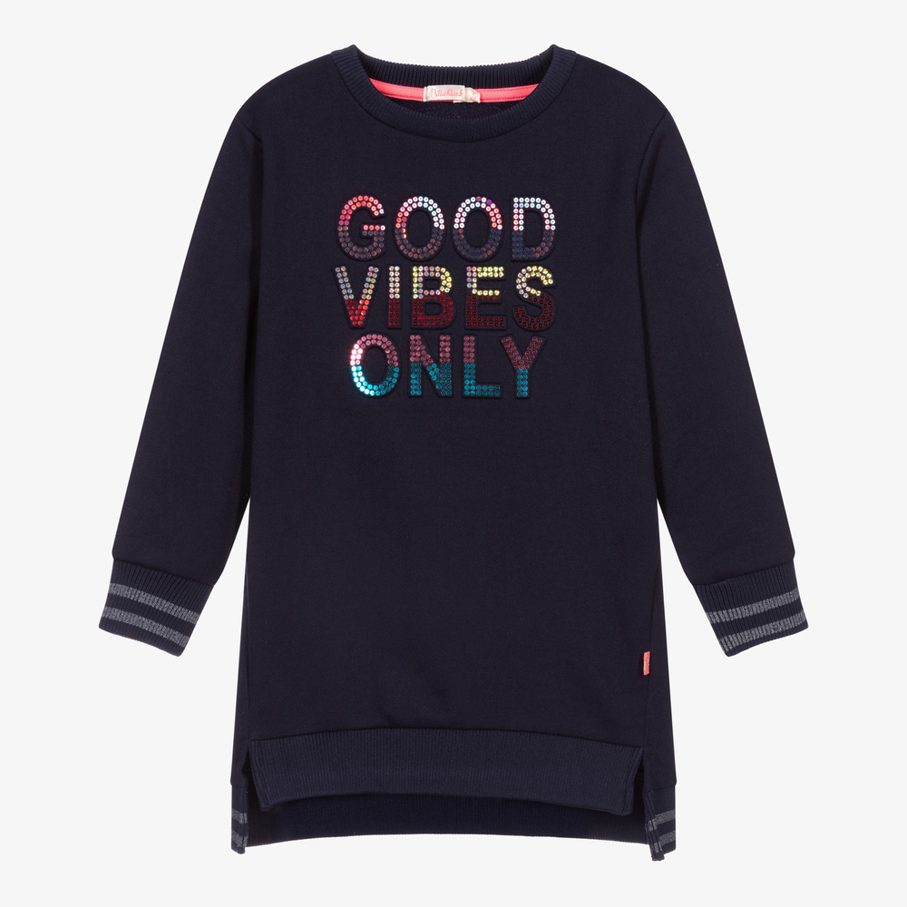 Billieblush-Blue Sequin Sweatshirt Dress | Childrensalon Outlet