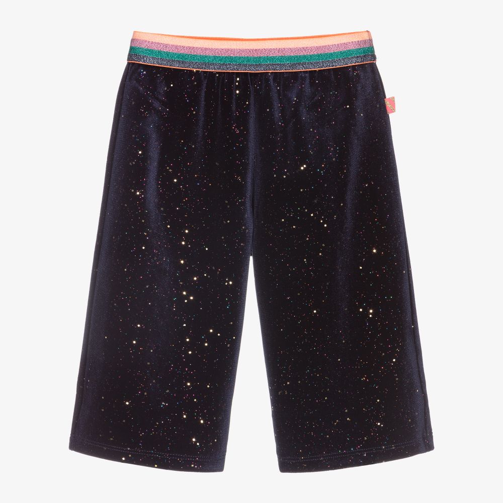 Billieblush - Blaue Culotte-Shorts aus Velours | Childrensalon