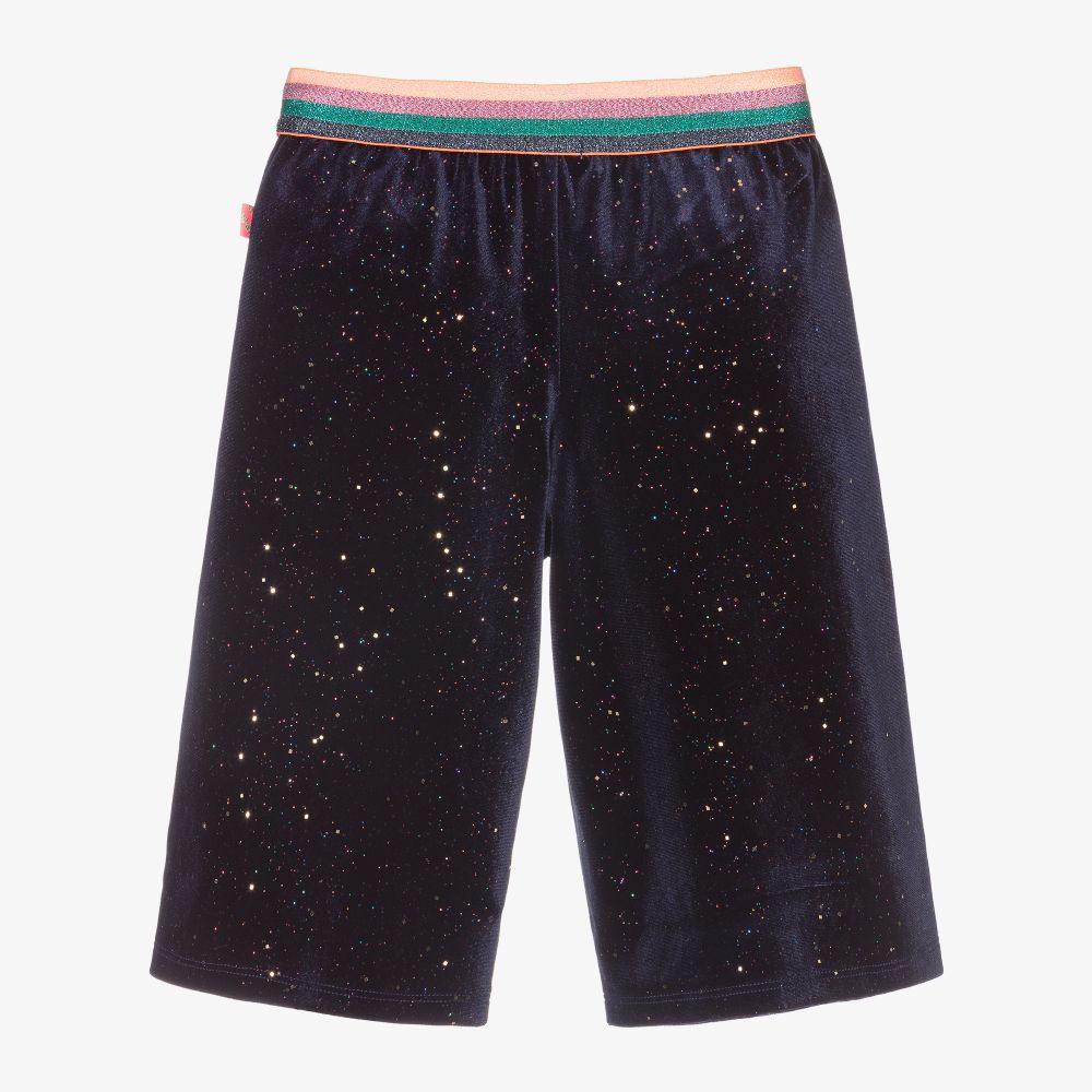 Billieblush-Blue Velour Culotte Shorts | Childrensalon Outlet