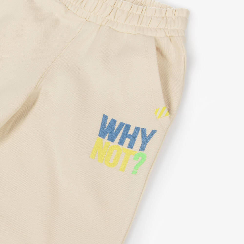 Billieblush-Бежевые хлопковые джоггеры с надписью для мальчиков | Childrensalon Outlet