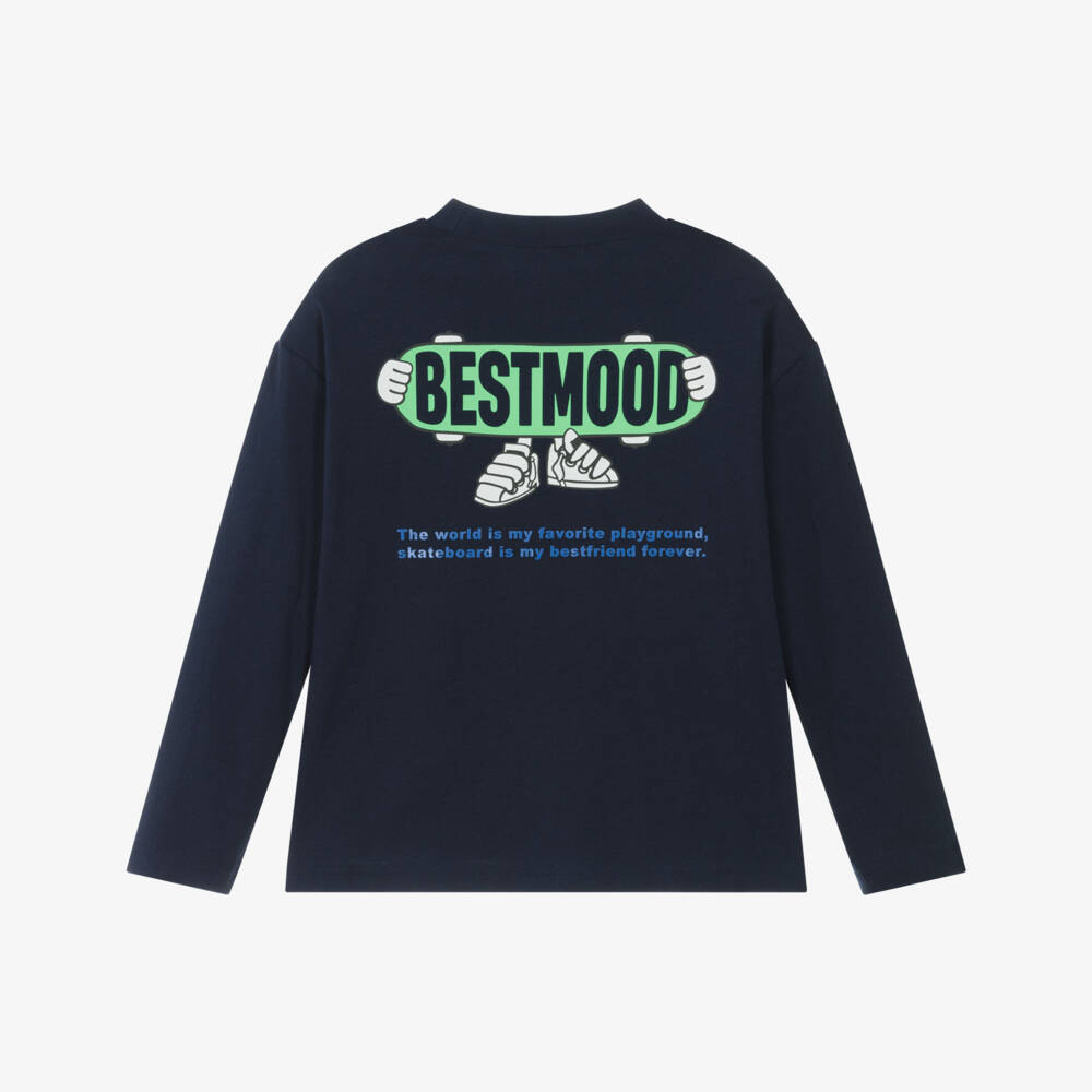 Billieblush-Голубой хлопковый топ с графикой для мальчиков | Childrensalon Outlet