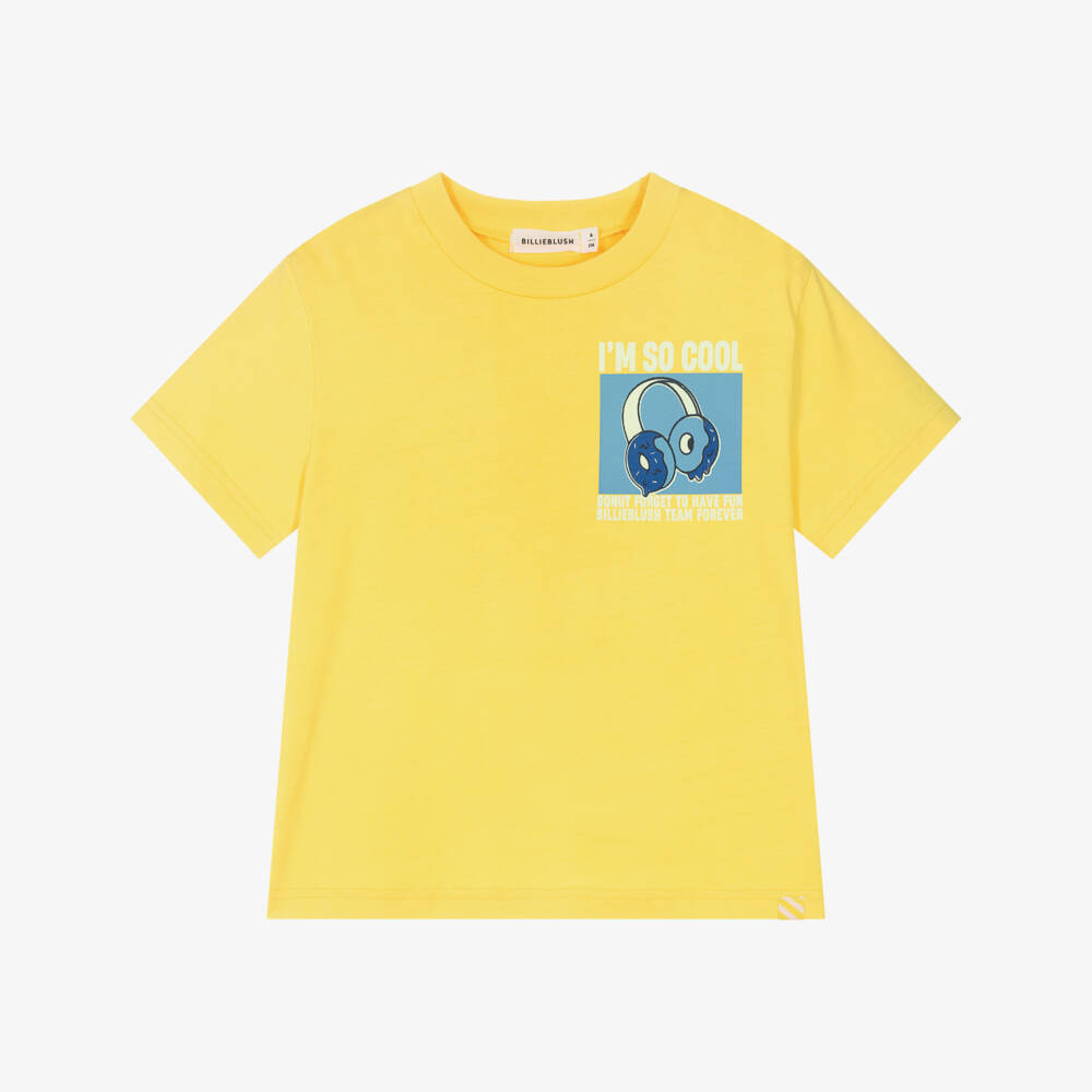 Billieblush-Ярко-желтая футболка с графикой для мальчиков | Childrensalon Outlet
