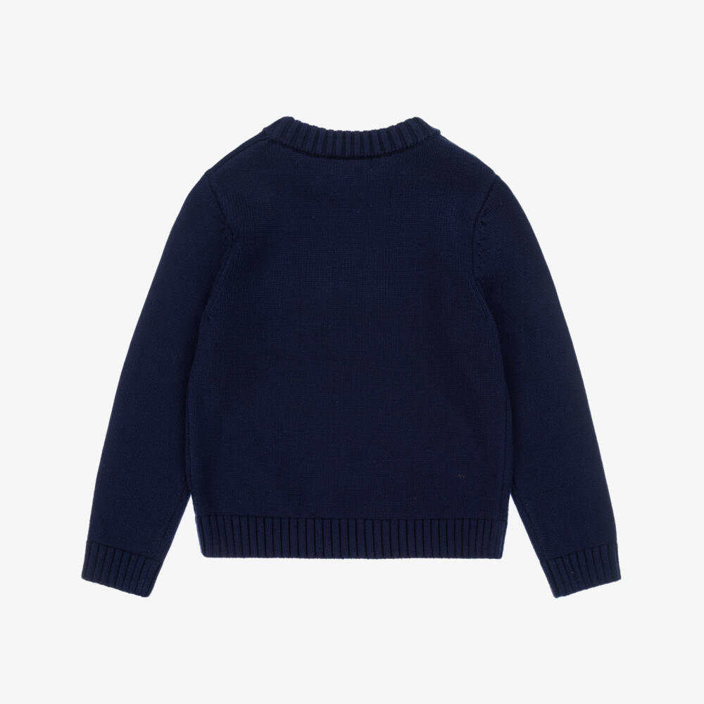 Billieblush-Boys Navy Blue Zip Pocket Knitted Jumper | Childrensalon Outlet