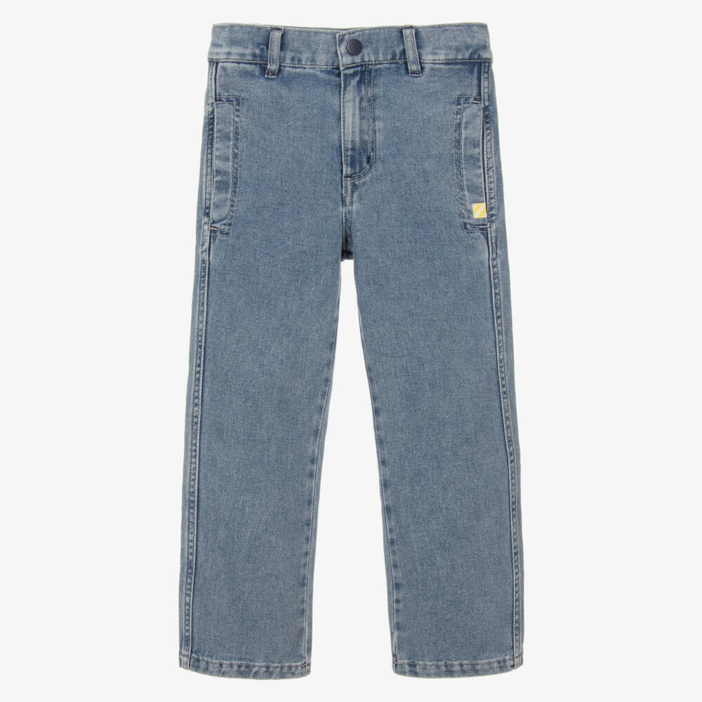 Billieblush-Boys Washed Blue Regular Fit Denim Jeans | Childrensalon Outlet