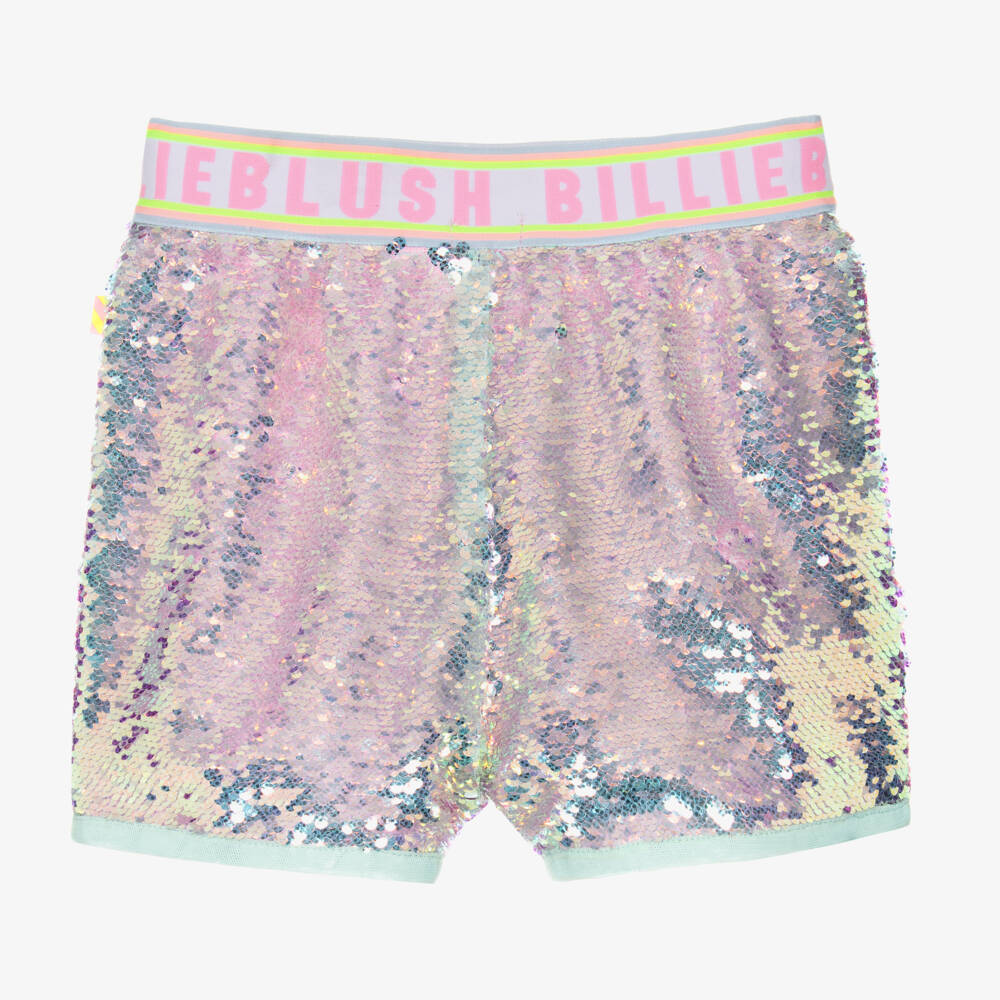 Billieblush-شورت لامع أزرق وردي للبنات | Childrensalon Outlet