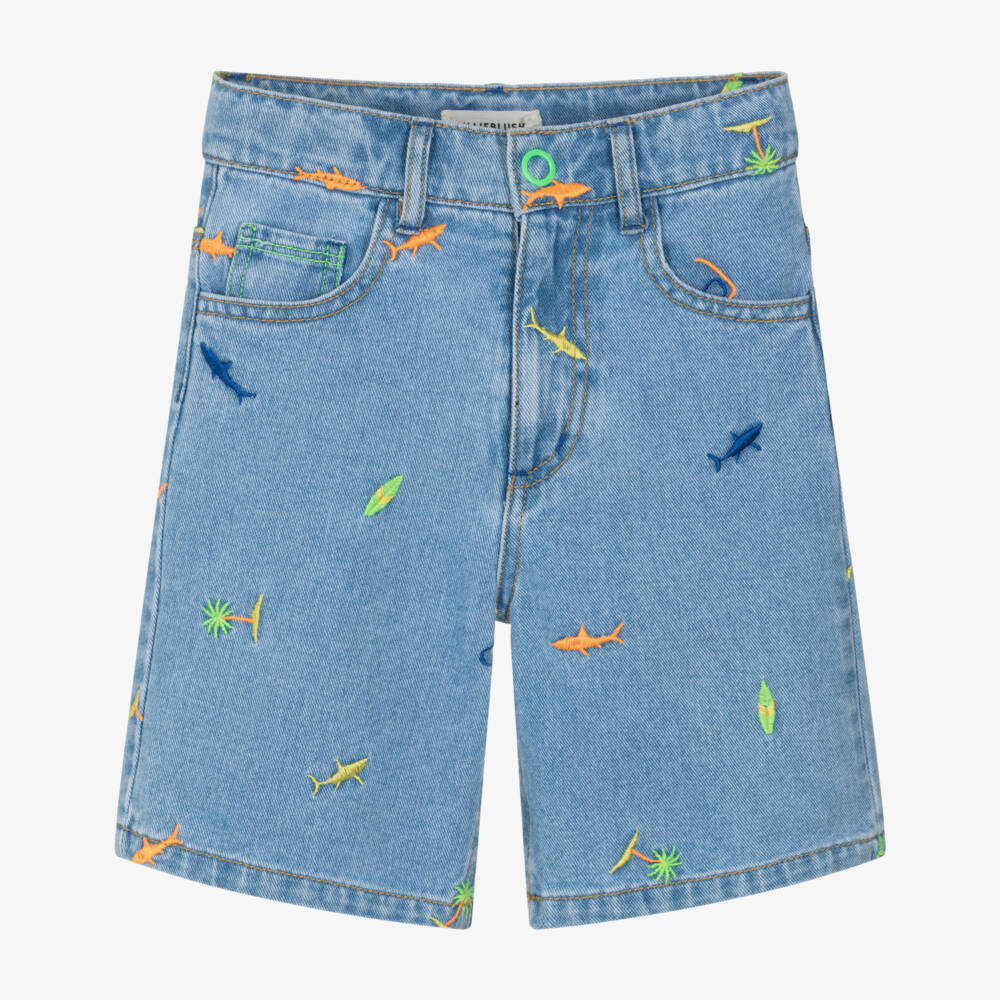 Billieblush-Denim Embroidered Shorts | Childrensalon Outlet