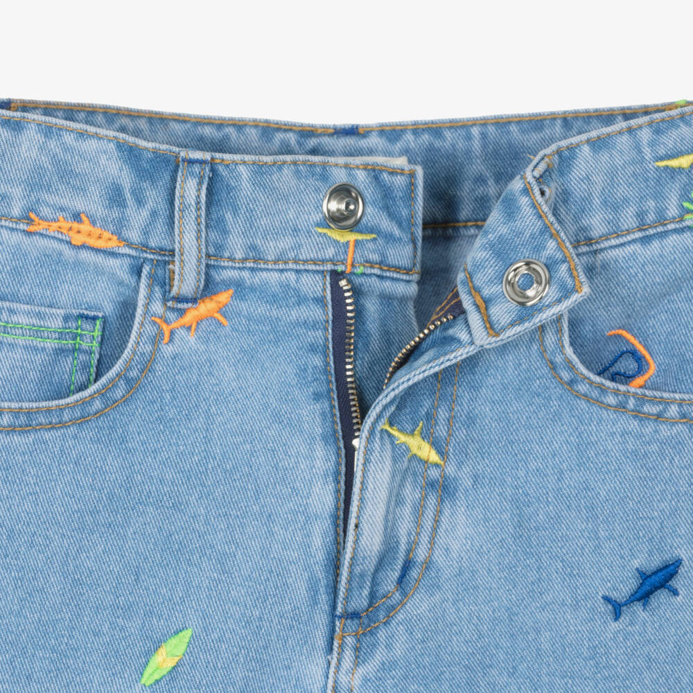 Billieblush-Denim Embroidered Shorts | Childrensalon Outlet