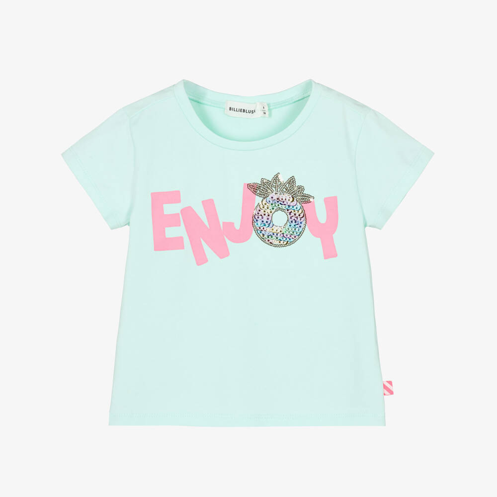 Billieblush-Футболка Enjoy Pineapple зеленая для девочек | Childrensalon Outlet