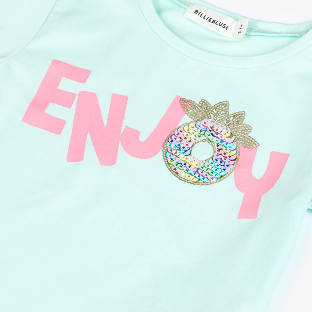 Billieblush-Футболка Enjoy Pineapple зеленая для девочек | Childrensalon Outlet