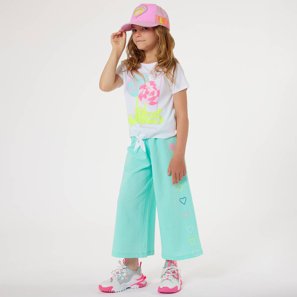 Billieblush-Girls Aqua Blue Cotton Trousers | Childrensalon Outlet