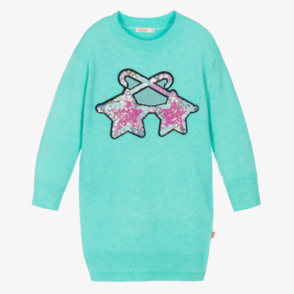 Billieblush-Girls Aqua Green Knitted Dress | Childrensalon Outlet
