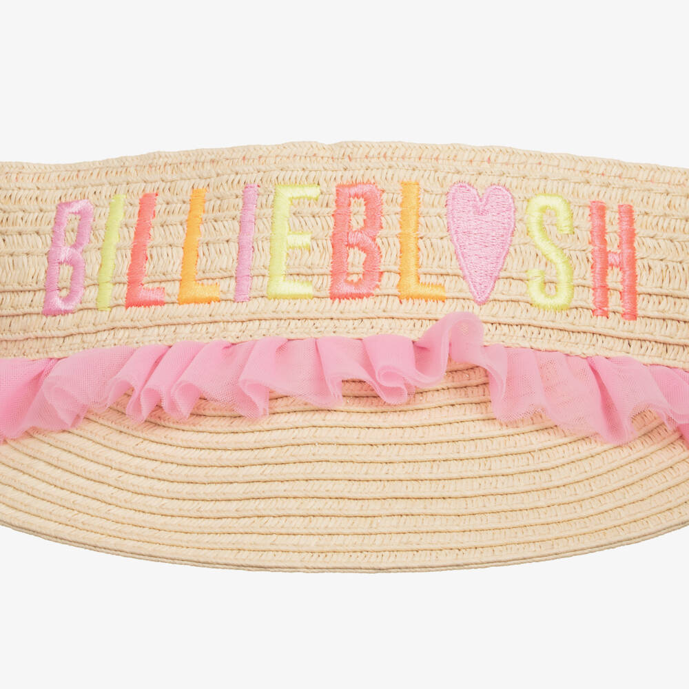 Billieblush-Girls Beige Ruffle Straw Visor | Childrensalon Outlet