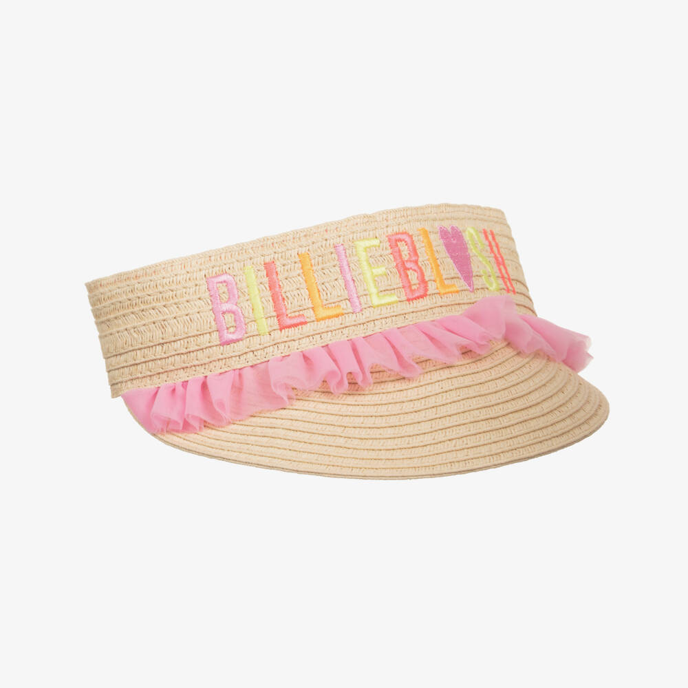 Billieblush-Girls Beige Ruffle Straw Visor | Childrensalon Outlet