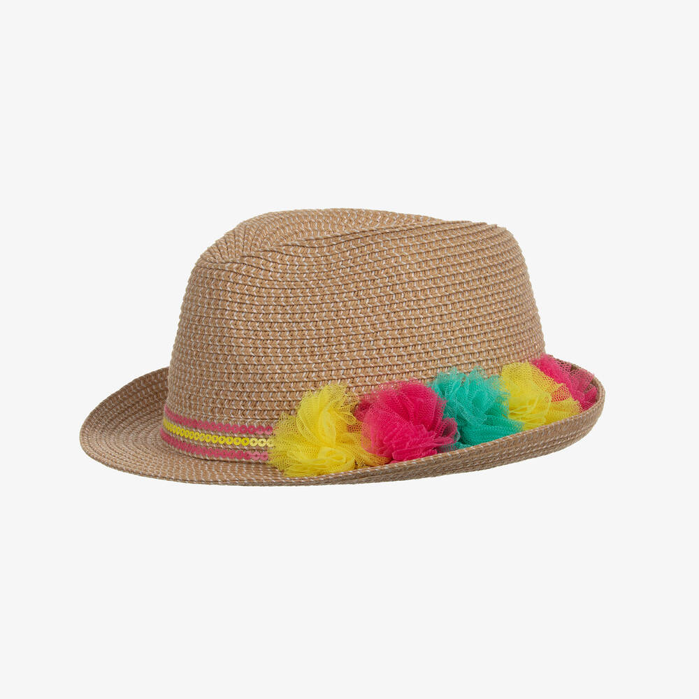 Billieblush - Бежевая соломенная шляпа трильби | Childrensalon