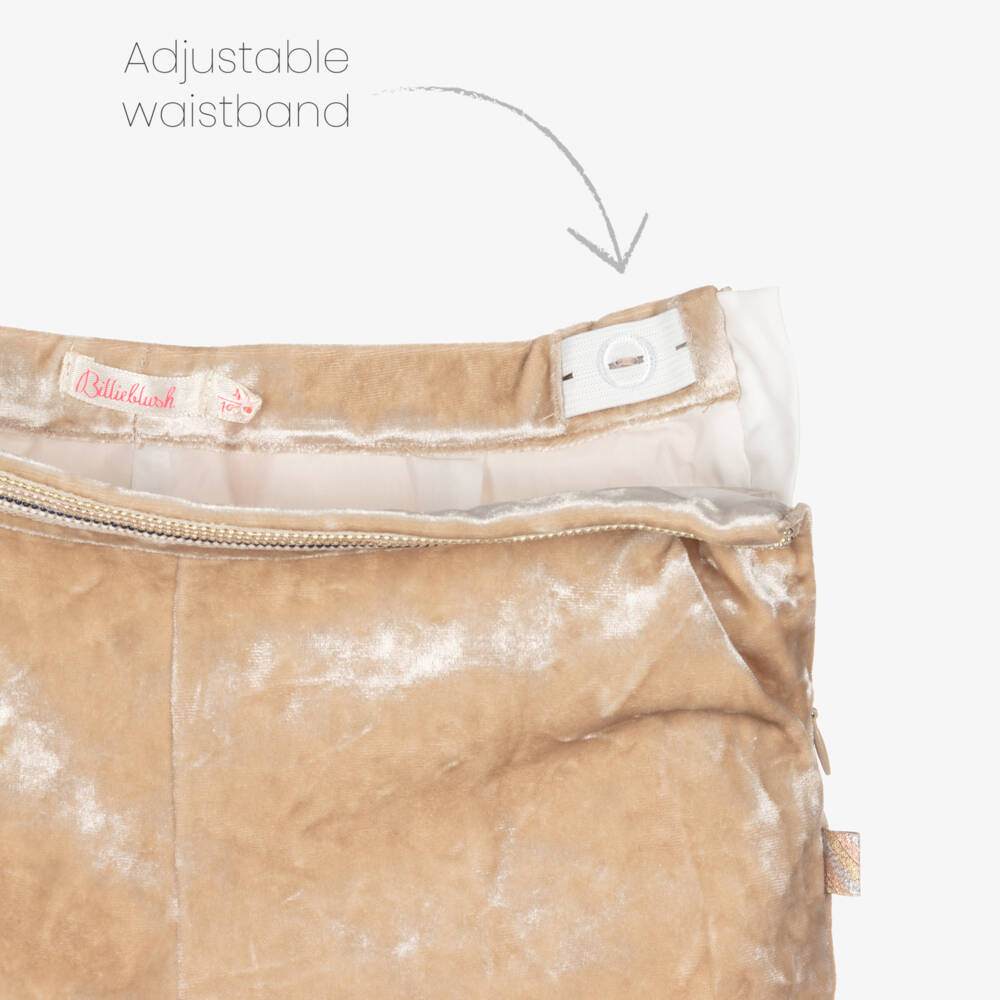 Billieblush-شورت مخملي بيج للبنات | Childrensalon Outlet
