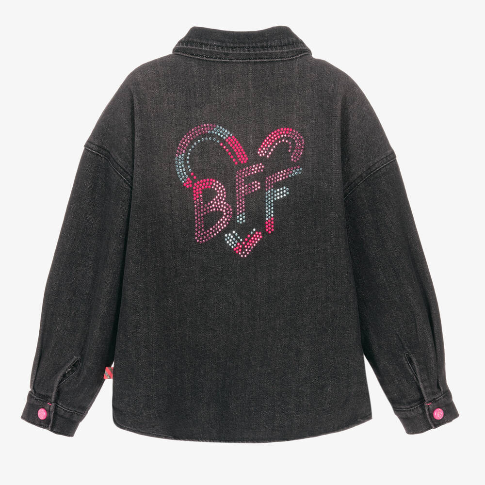 بيلي بلاش-قميص قطن دنيم لون أسود للبنات | Childrensalon Outlet