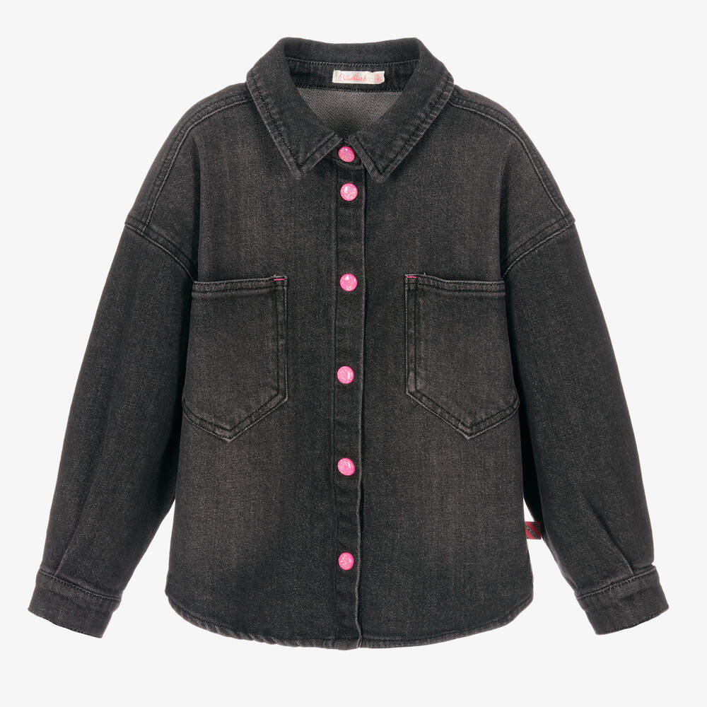 Billieblush - Schwarzes Jeanshemd für Mädchen | Childrensalon