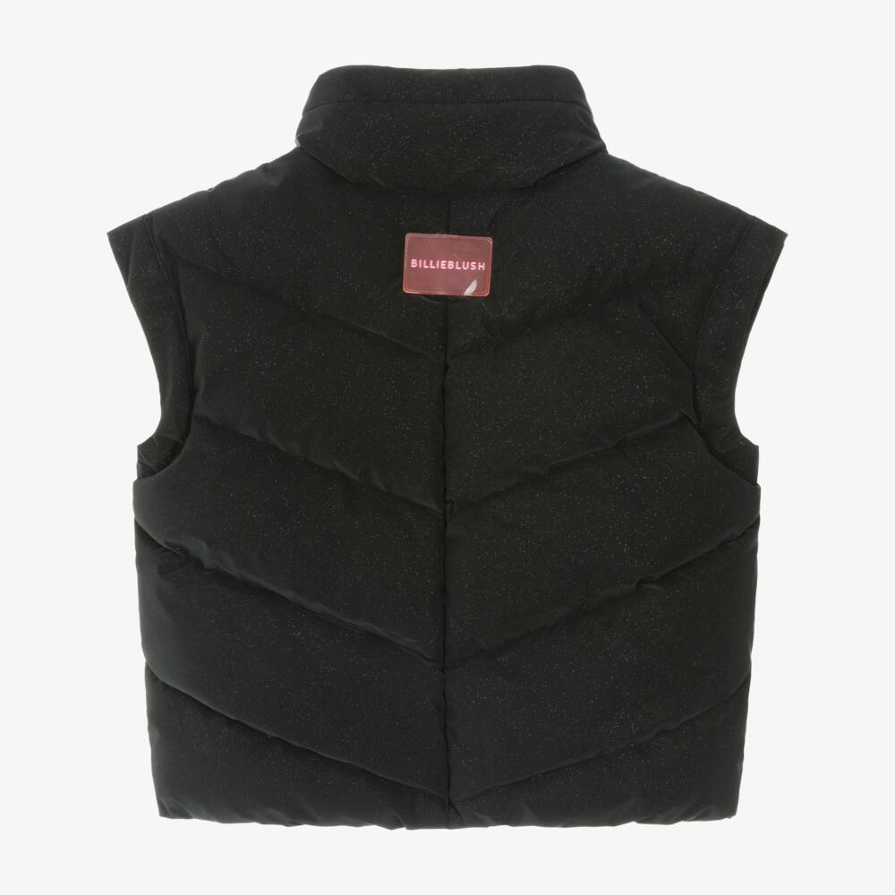 Billieblush-Блестящий черный стеганый жилет для девочек | Childrensalon Outlet