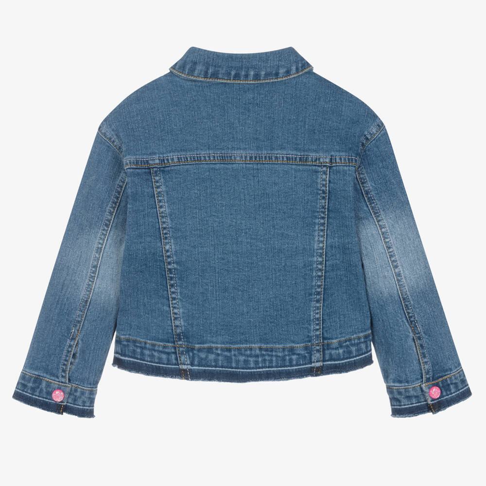 Billieblush-Girls Blue Butterfly Denim Jacket | Childrensalon Outlet