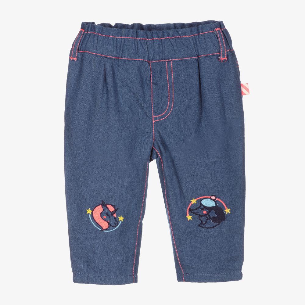 Billieblush - Girls Blue Chambray Trousers | Childrensalon