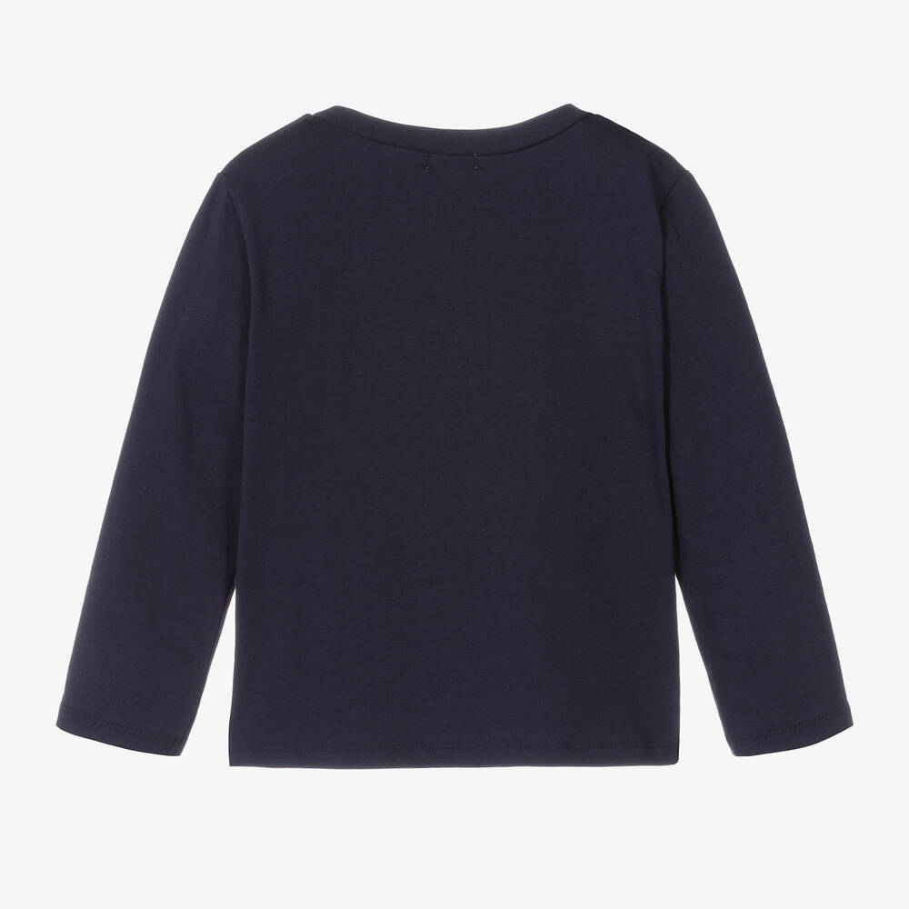 Billieblush-Girls Blue Cotton Bunny Top | Childrensalon Outlet