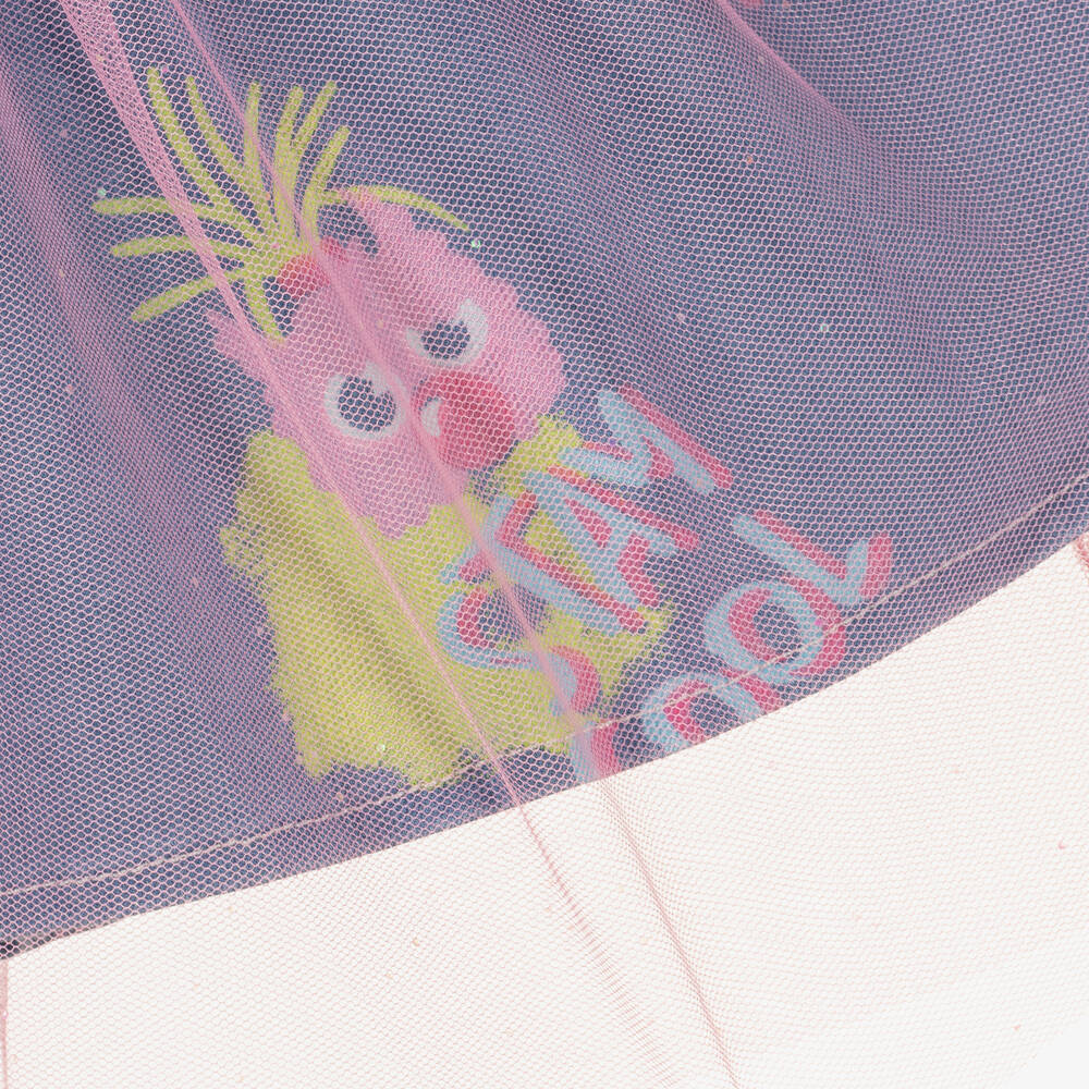 Billieblush-Girls Blue Cotton Chambray Tulle Skirt | Childrensalon Outlet