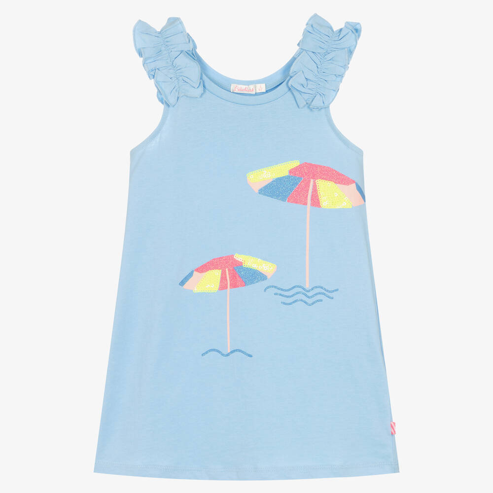 Billieblush - Girls Blue Cotton Dress | Childrensalon