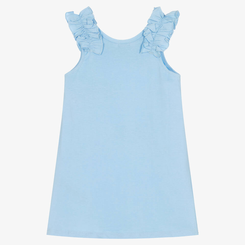 Billieblush-Girls Blue Cotton Dress | Childrensalon Outlet